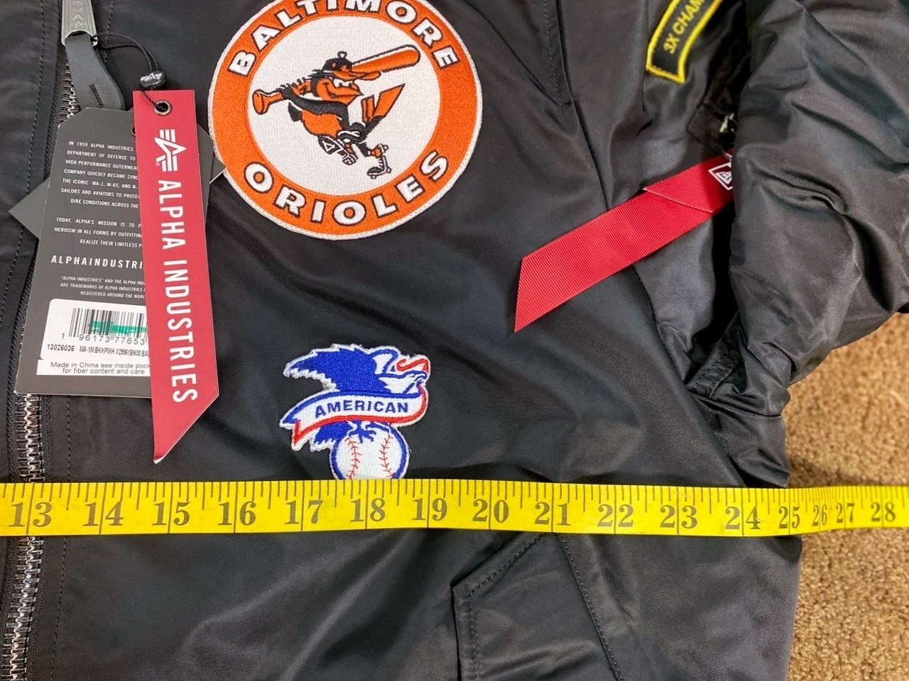 Baltimore Orioles MLB Franchise Flight Jacket New Era x Alpha Industries LARGE