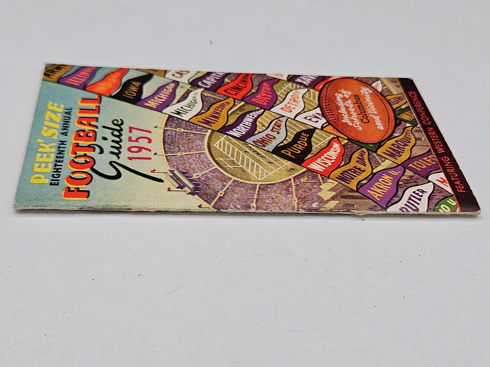 1957 Peek’ Size Eighteenth Annual Football Guide Western Conference 4.5 x 2.5 in