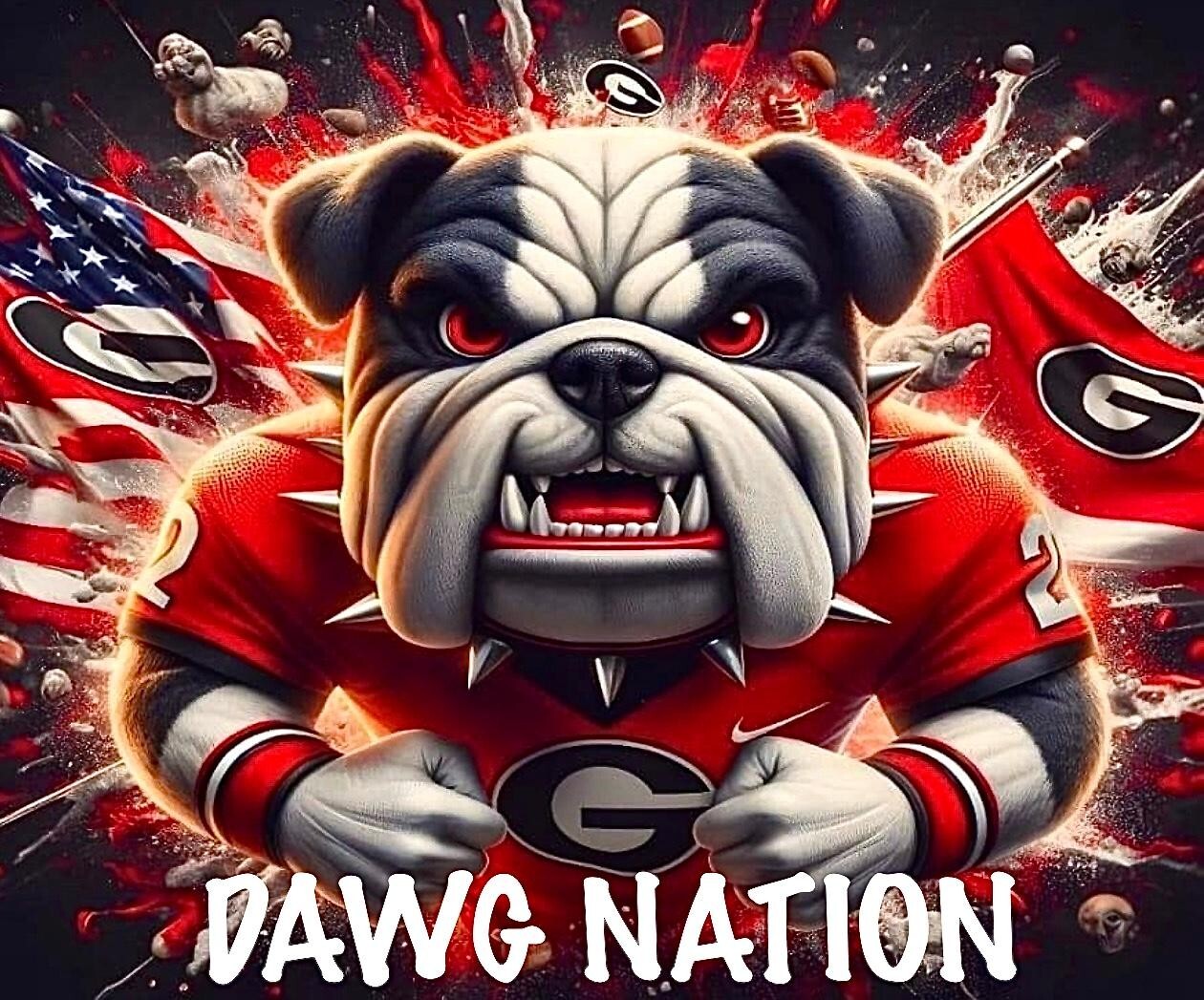 (2) Georgia Bulldogs Dawg Nation Waterproof Vinyl Stickers 4.5×3.75 Car Decal
