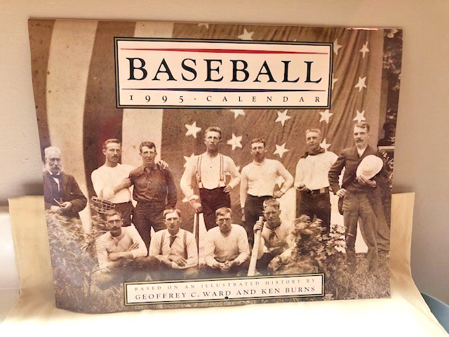 Baseball 1995 Calendar/Illustrated History by Geoffrey Ward & Ken Burns, Mint