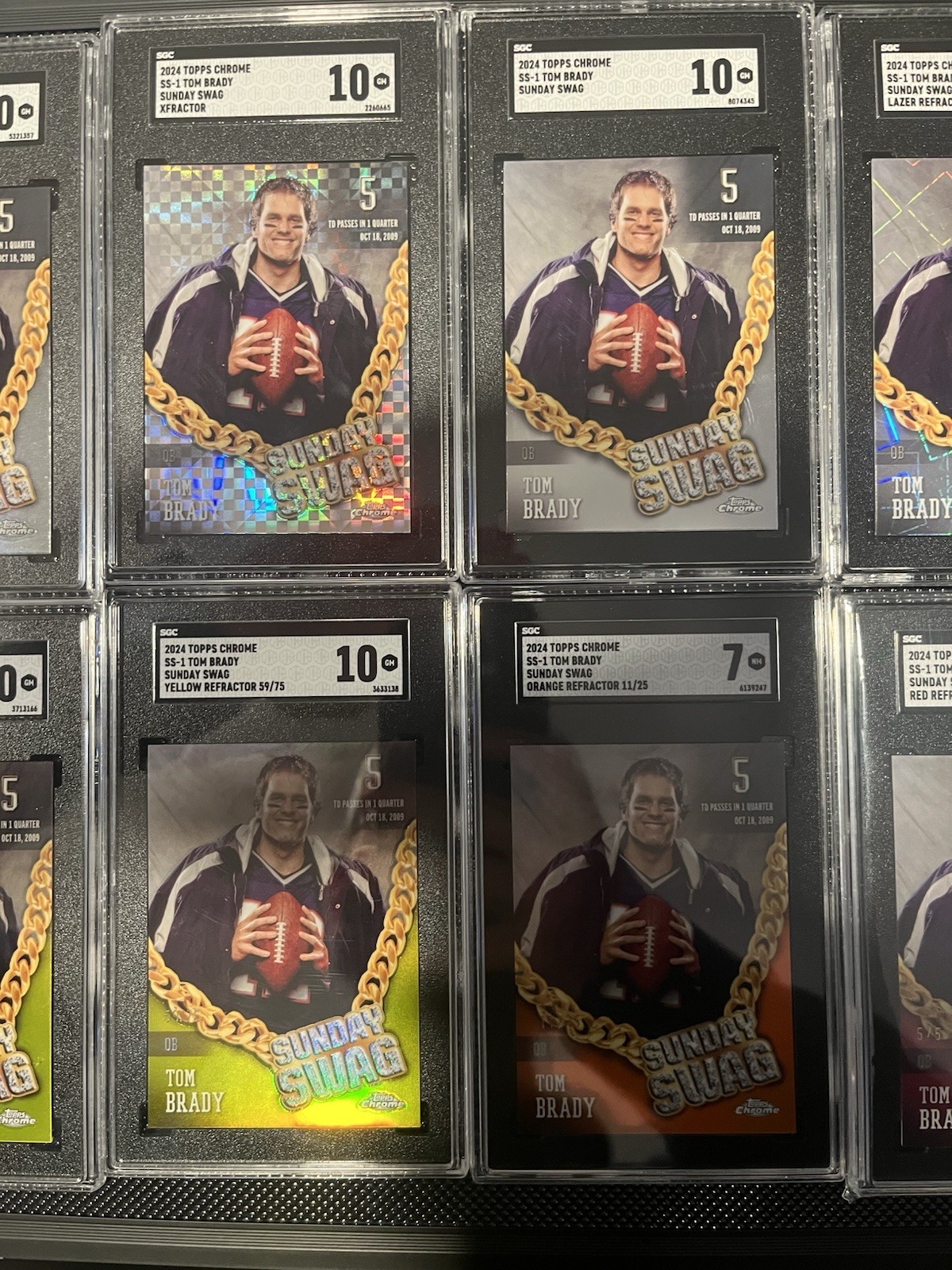 2024 Topps Chrome Tom Brady SS-1 Rainbow Sunday Swag Lot Sgc 10 /5 /25 /50 /75