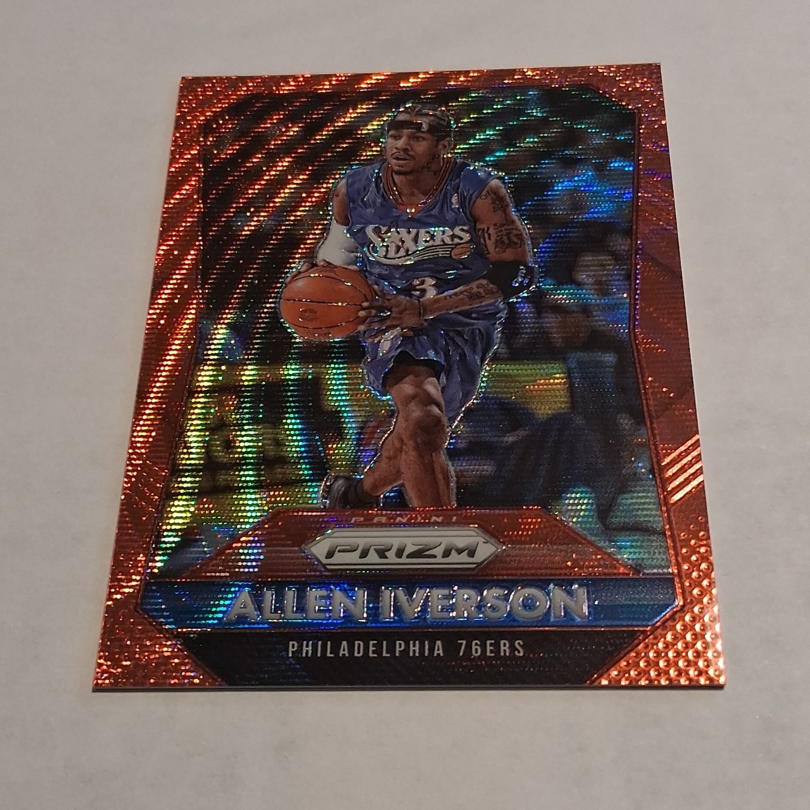 Panini Prizm 2015-16 Allen Iverson #286 Ruby Wave Prizm /350 76ers