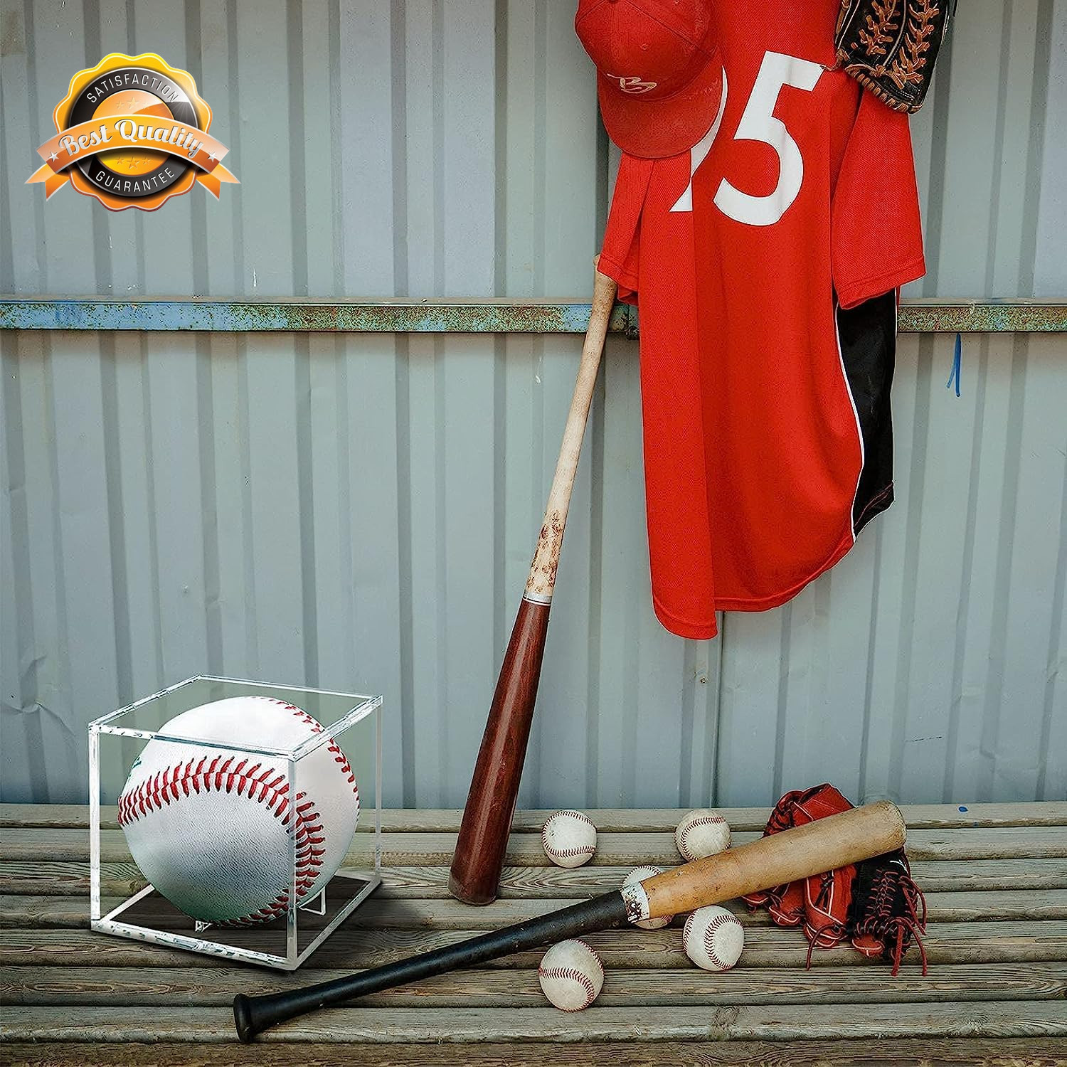 Baseball Display Case UV Protected Acrylic Clear Holder Cube