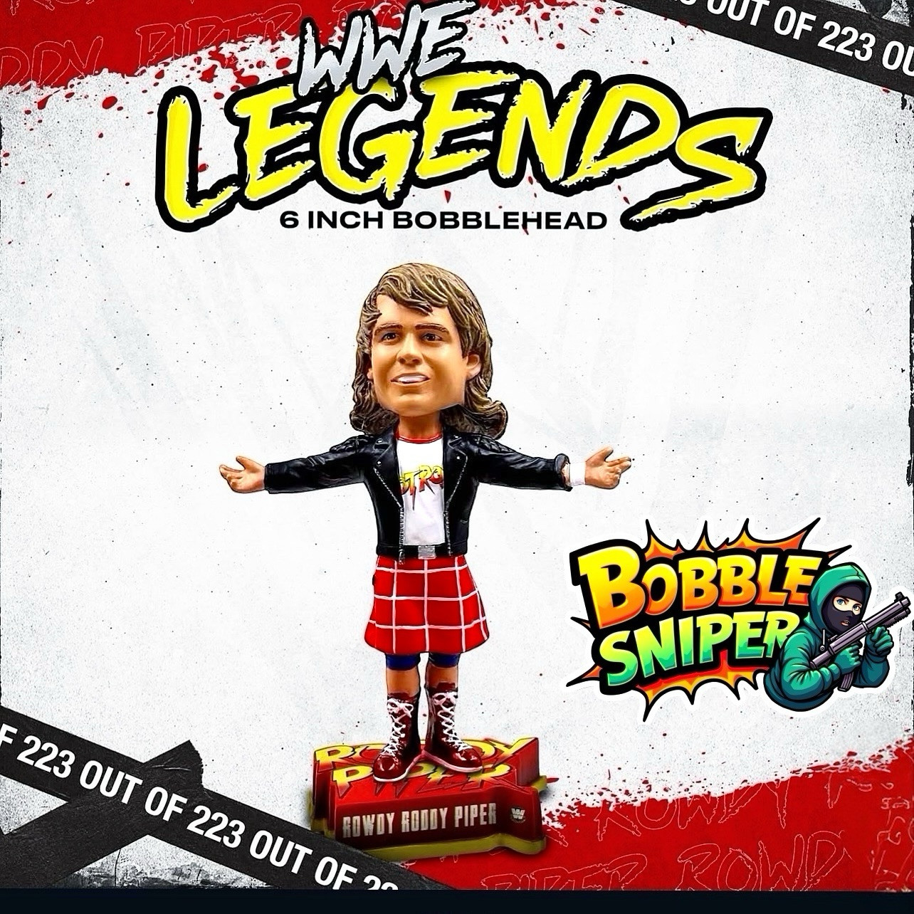 ROWDY RODDY PIPER WWE WWF Wrestling Legend 6” Exclusive Bobblehead