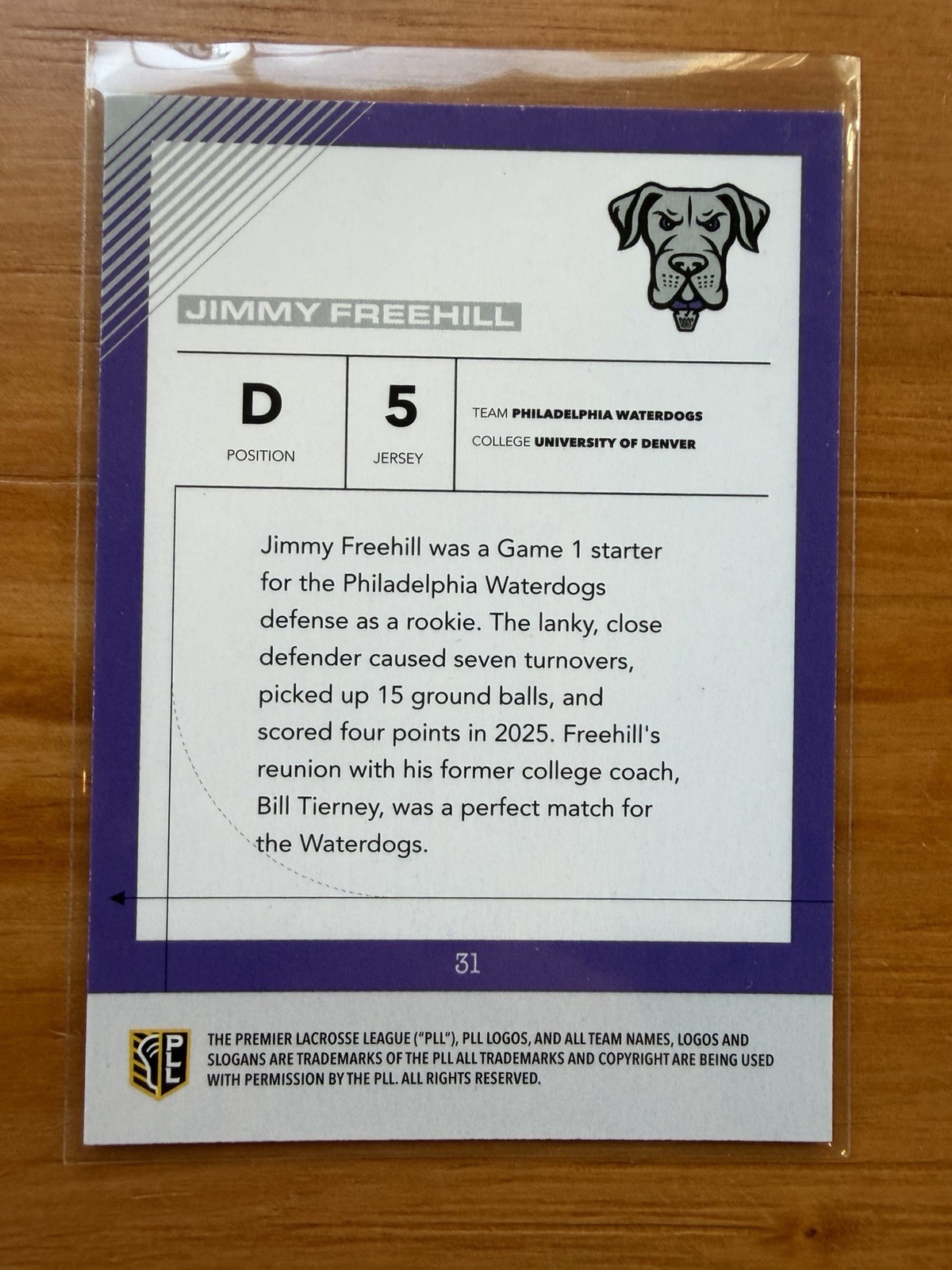 2025 PLL Fieldside II Jimmy Freehill Black Auto RC #08/25