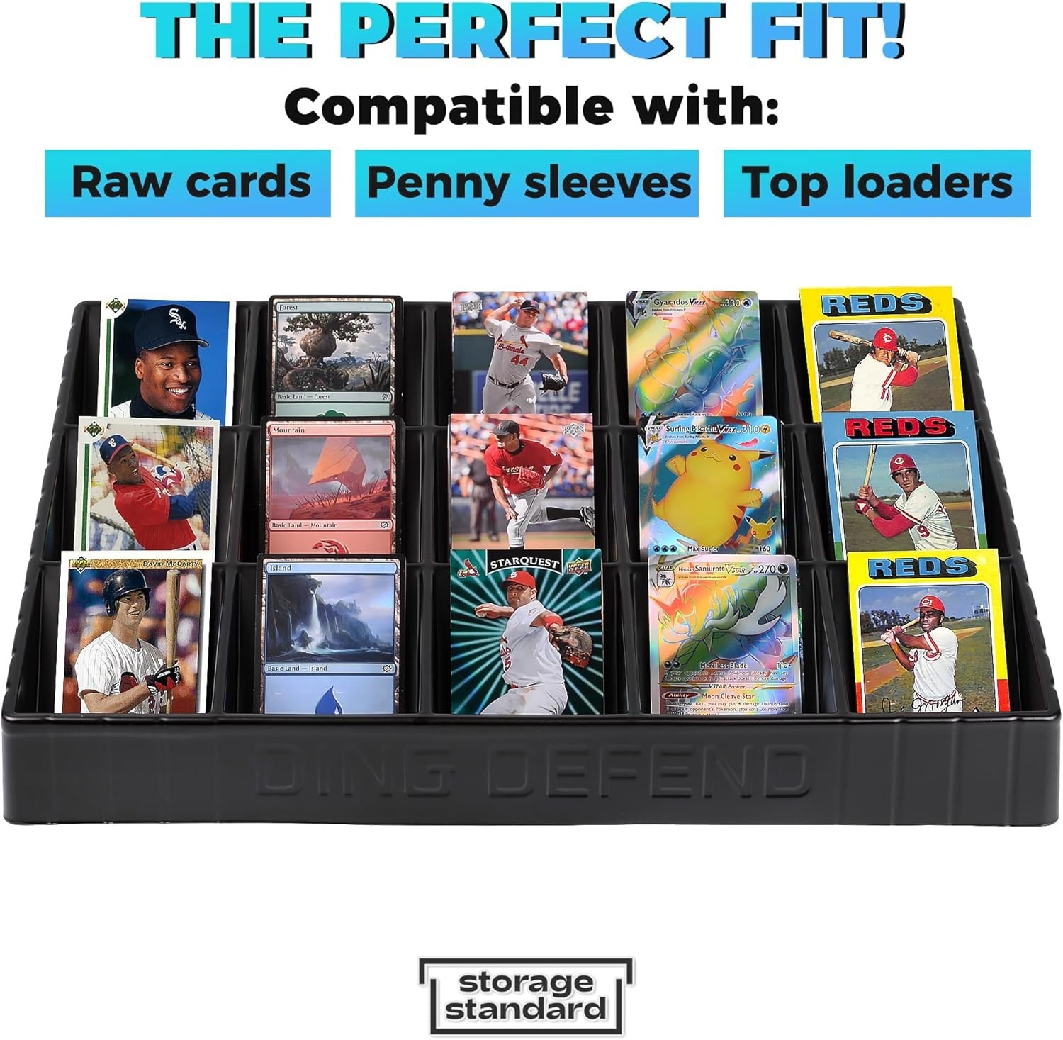 Card Sorting Tray – Stackable Trading Cards Organizer – 15-Compartment Tray S…