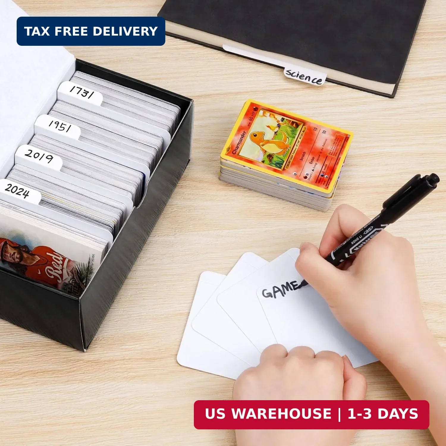 Trading Card Dividers for Standard Card Storage Boxes, 150PCS Paper Divider Card