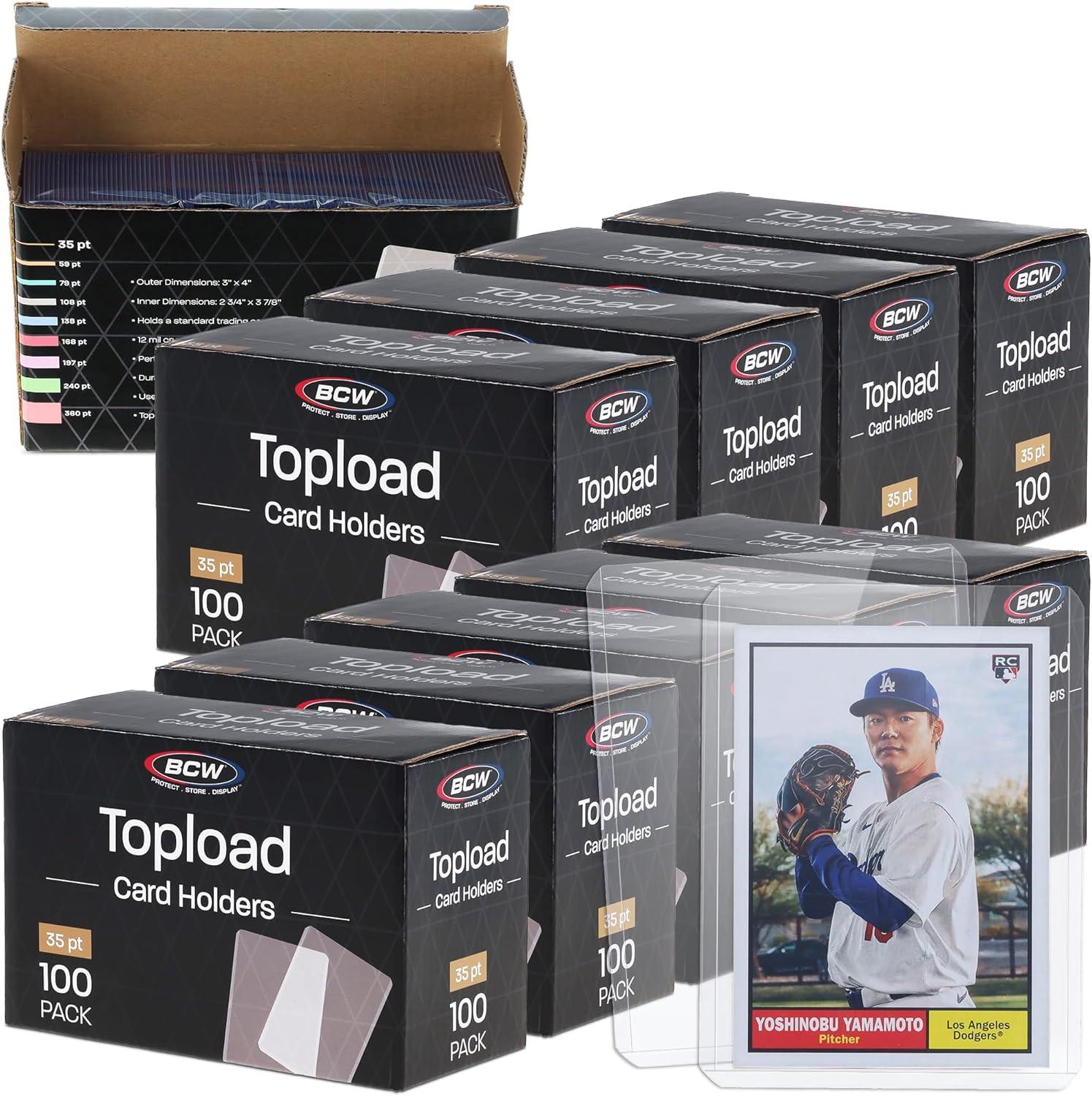 1000 Pack Topload Card Holders | Rigid Protectors for Standard Cards 3×4