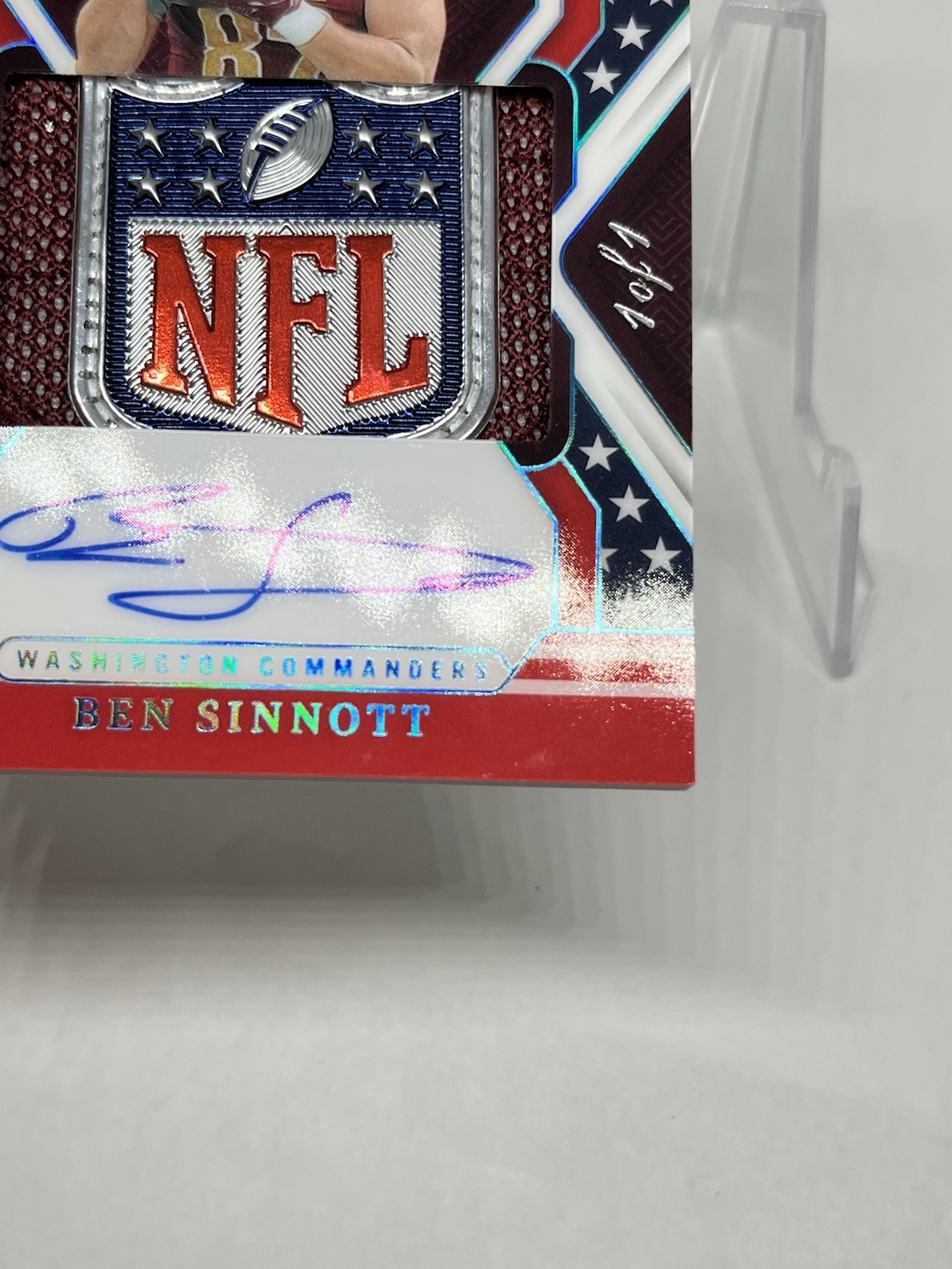Ben Sinnott 2024 National Treasures NFL Shield 1/1 Rookie Patch Auto S&S Card