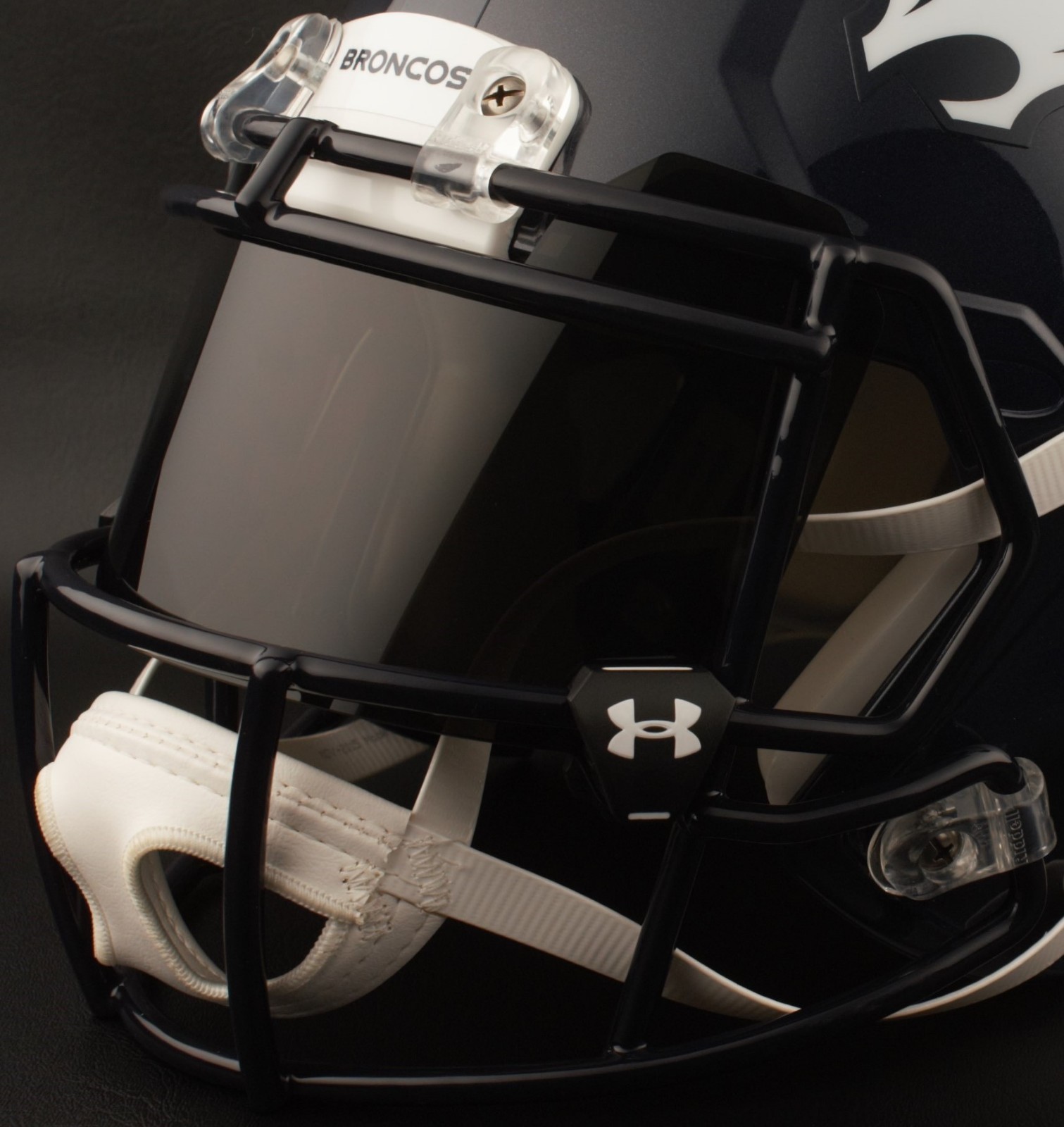 DENVER BRONCOS NFL Football Helmet with BLACK-TINT Visor / Eye Shield