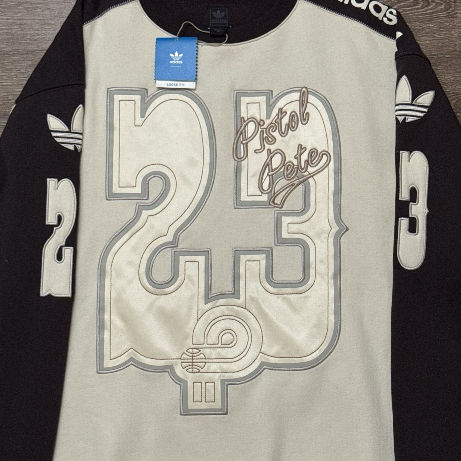 NWT Vintage Adidas Sweatshirt Mens 2XL Tall Pistol Pete Basketball Crewneck Rare