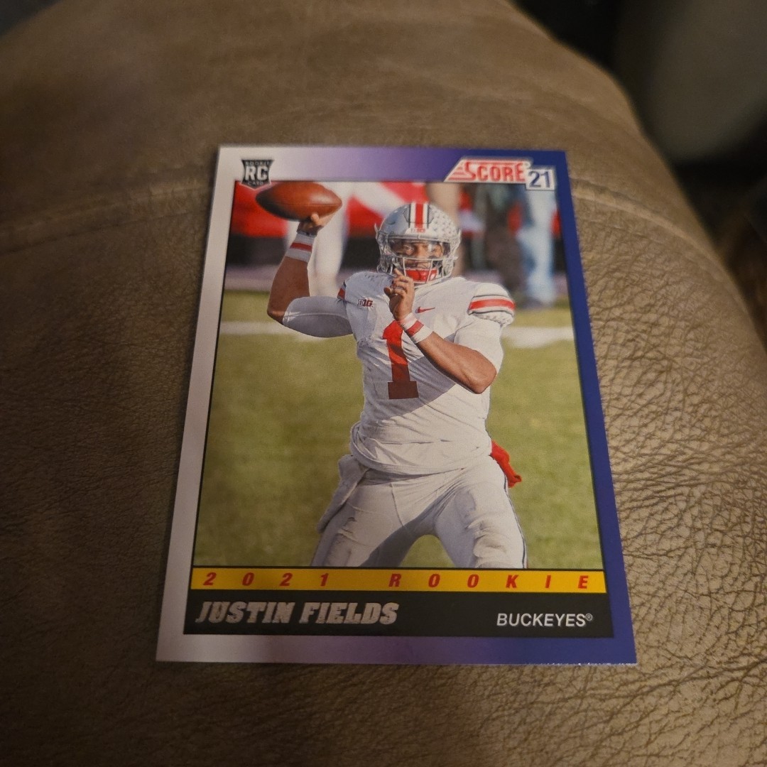 2021 Score #TB2 Justin Fields 1991 Throwback Card Ohio State Buckeyes