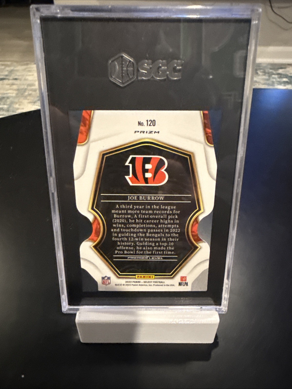 2022 Panini Select Premier Level Copper Prizm Die-Cut /99 Joe Burrow SGC 9.5