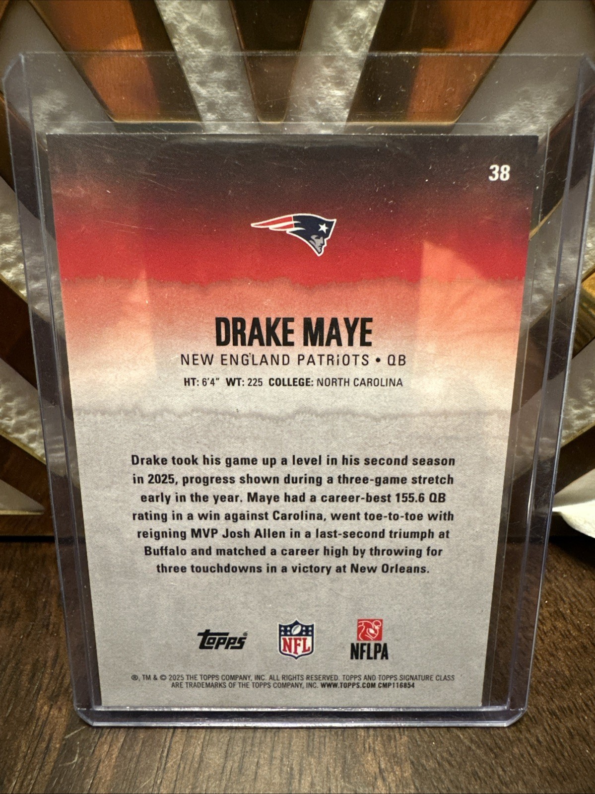 Drake Maye Topps Round 1 Pick 3 Rookie Insert New England Patriots #38