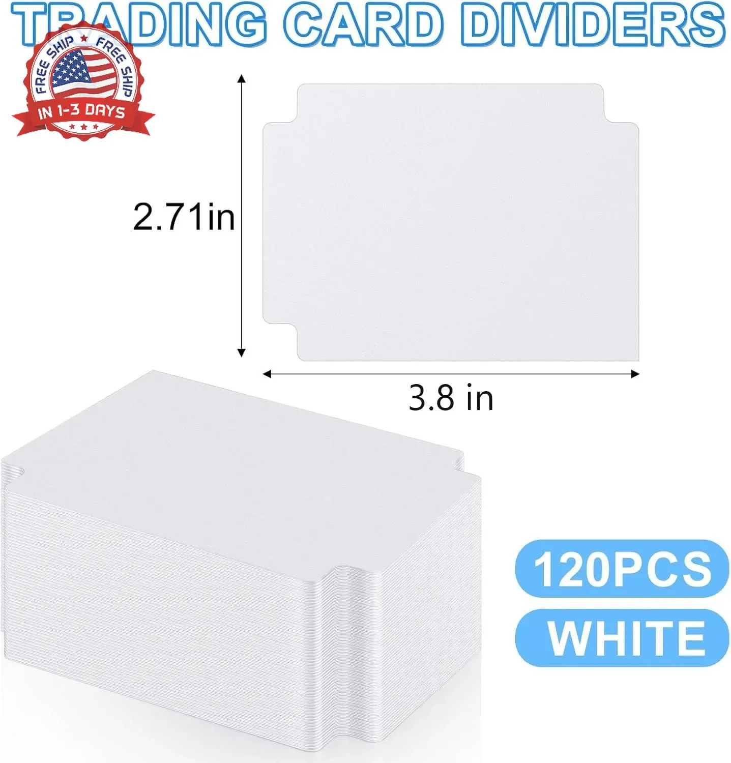 120 Pcs Trading Card Dividers Card Sorting Tray White Card Separators with Tabs