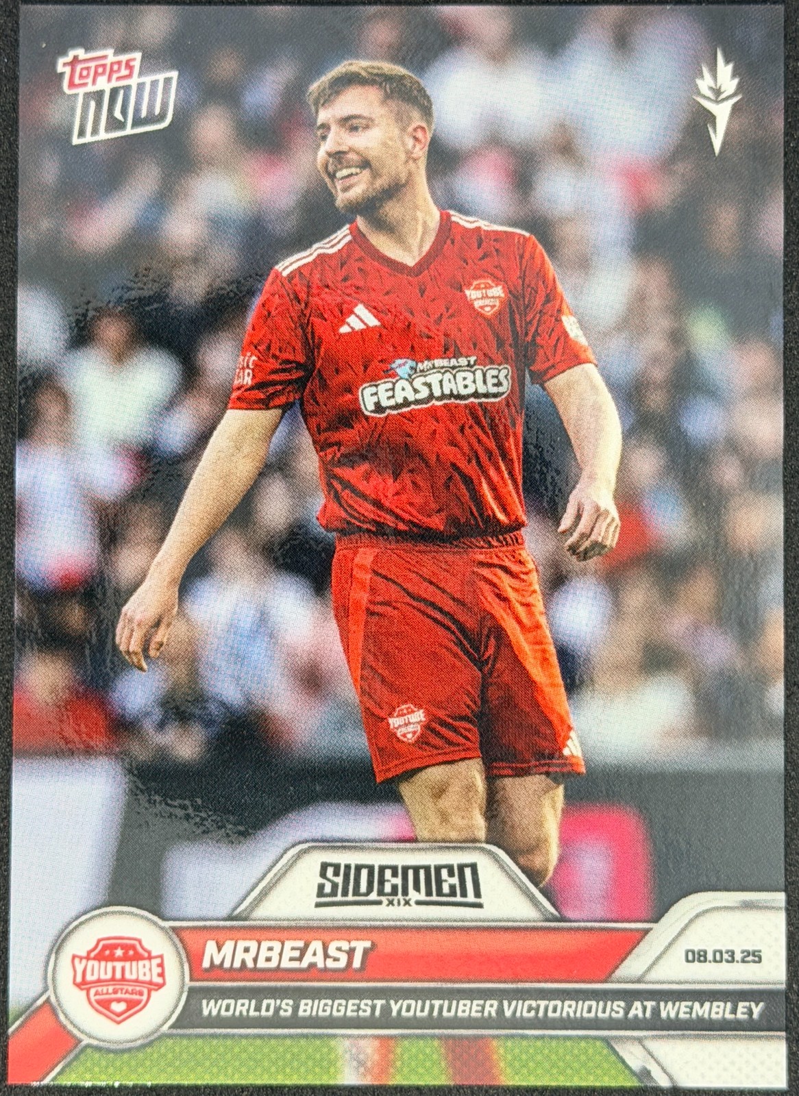 MrBeast 2025 Topps Now Sidemen Charity Match #007 Rookie RC Card Youtube