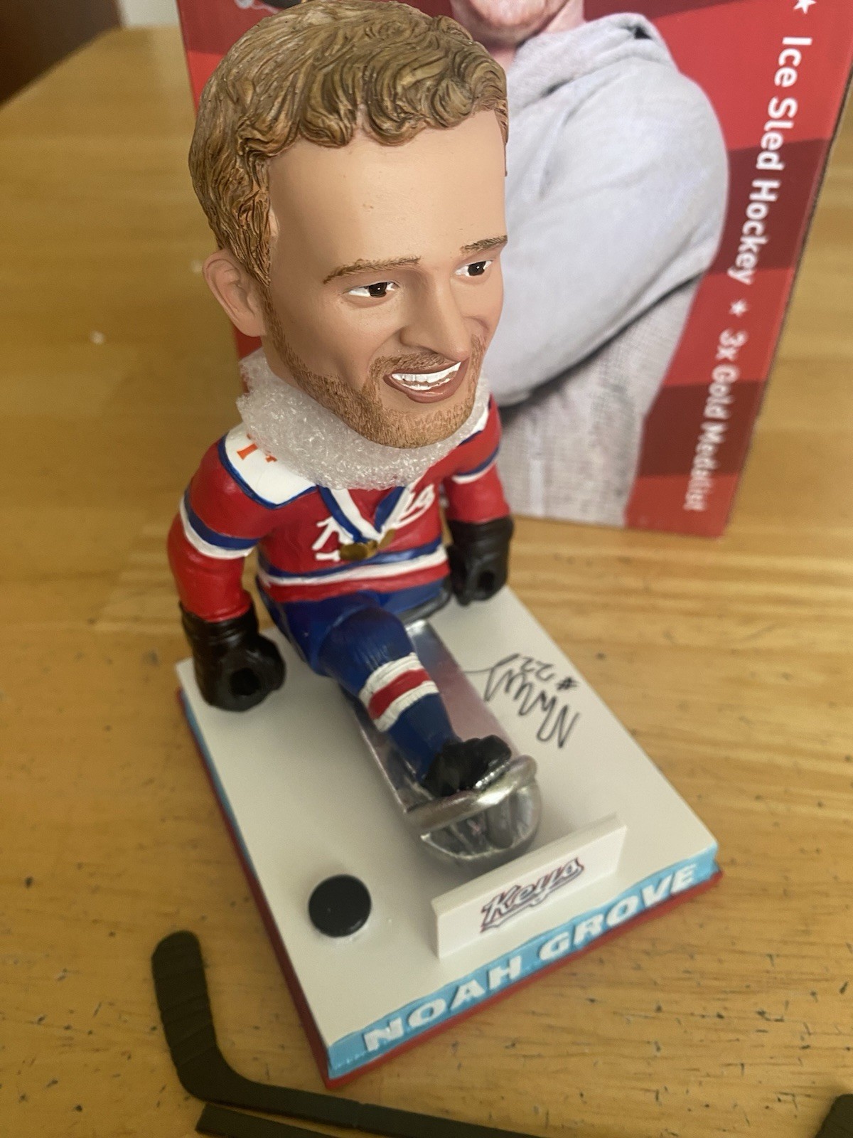 Frederick Keys Noah Grove SGA Bobblehead Ice sled Hockey gold – AUTOGRAPHED