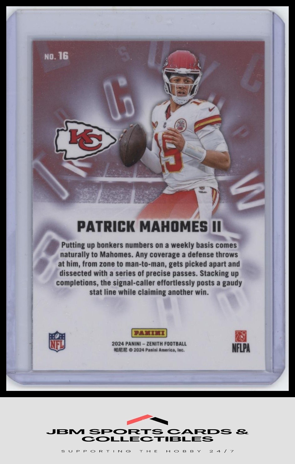 2024 Panini Zenith #16 Patrick Mahomes II A to Z