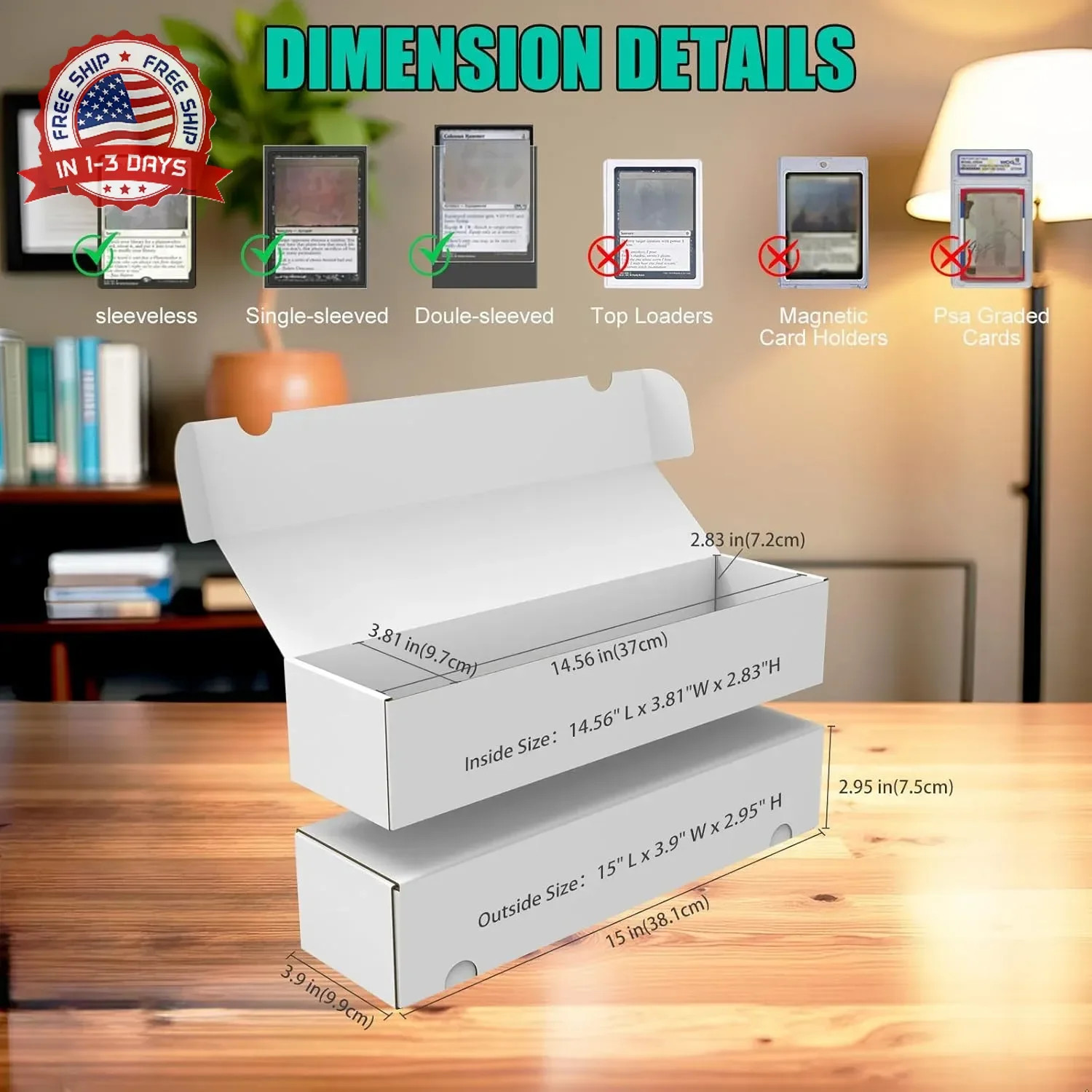 Collectible Trading Cards Storage Box, Card Storage Box with Trading Card Divide