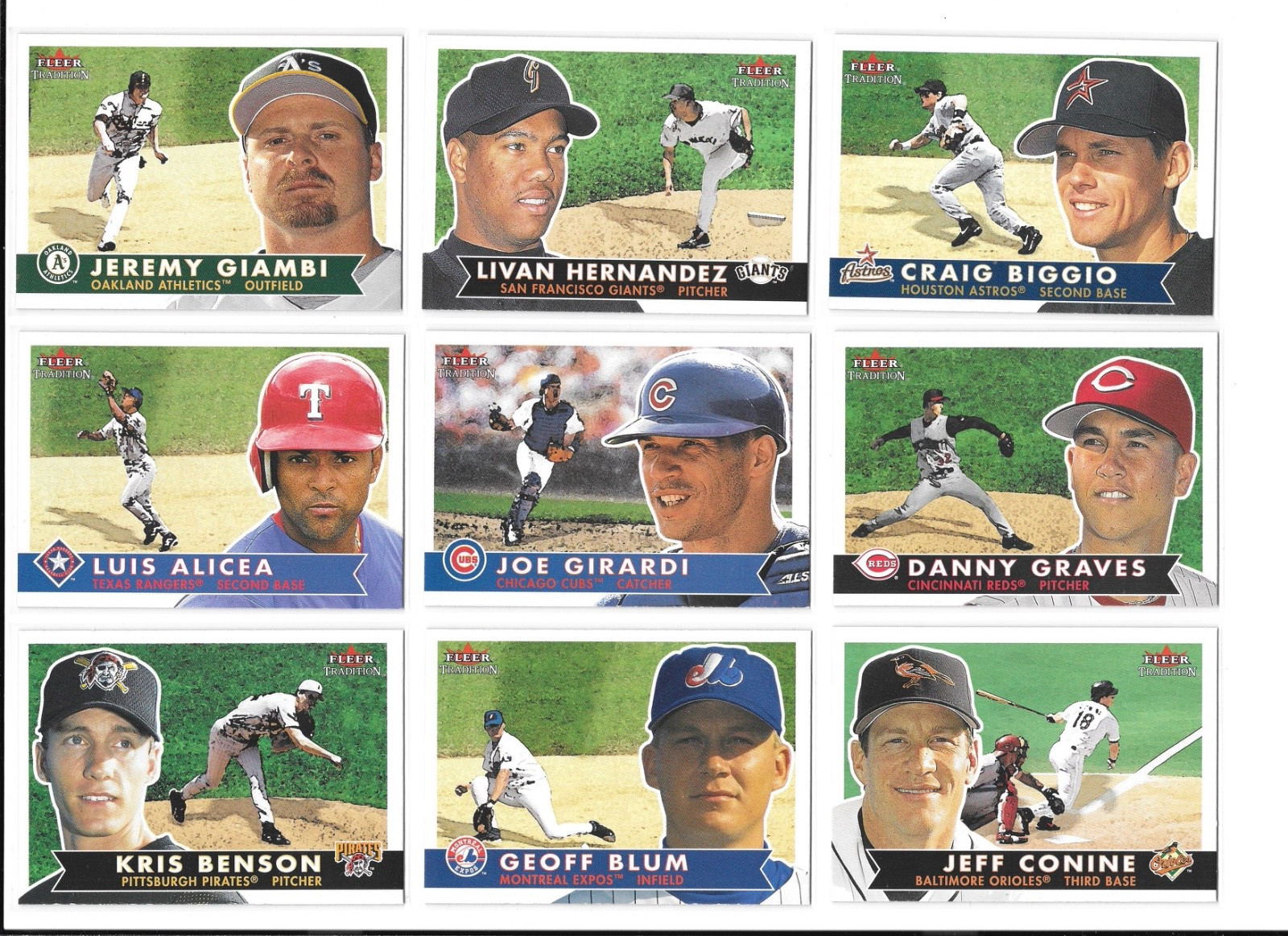 2001 Fleer Tradition Baseball Trading Cards / Choose #s 201 – 450 / mb33