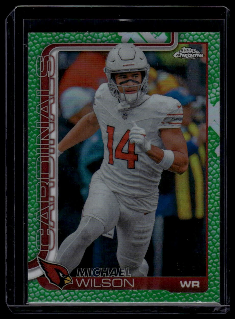 2025 Topps Chrome #2 Michael Wilson Football Leather Green #/99