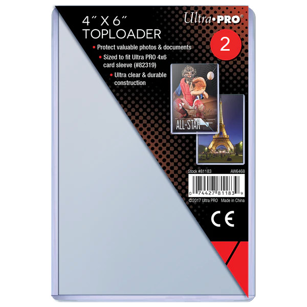 (2) Ultra PRO 4″ x 6″ Toploaders Post Cards Photos Oversize Cards FREE SHIPPING