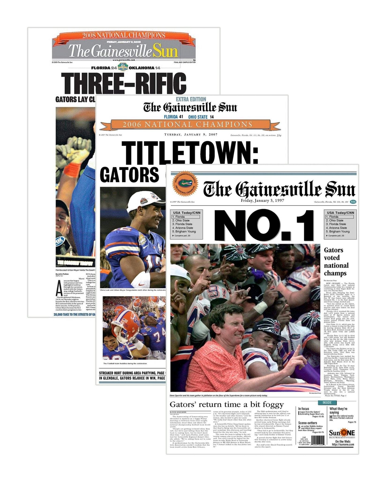 Florida Gators College Football Championship Collector Set – 1996, 2006 & 2008