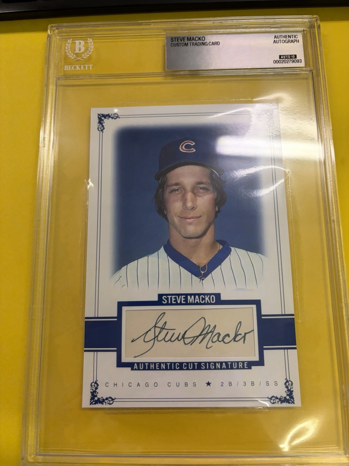 Steve Macko Autograph Beckett 6×9 Slab Custom 4×6 Card Cut RARE D. 81 Cubs
