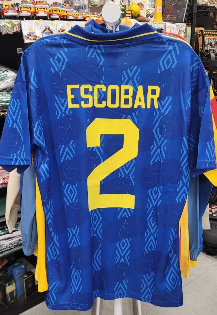 Camiseta Escobar #2 Mundial 1994 Colombia Jersey Vintage Escobar Amarilla