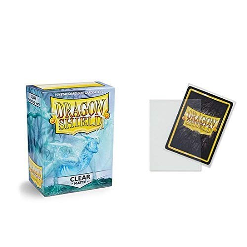 5 Packs Dragon Shield Matte Clear Standard Size 100 ct Card Sleeves Value Bundle