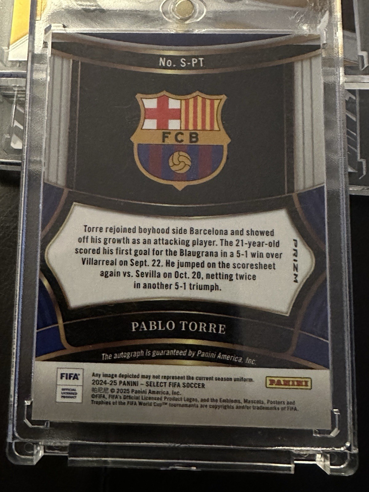 Panini 2023-24 Select La Liga Signatures Pablo Torre Auto #S-PT Girona FC