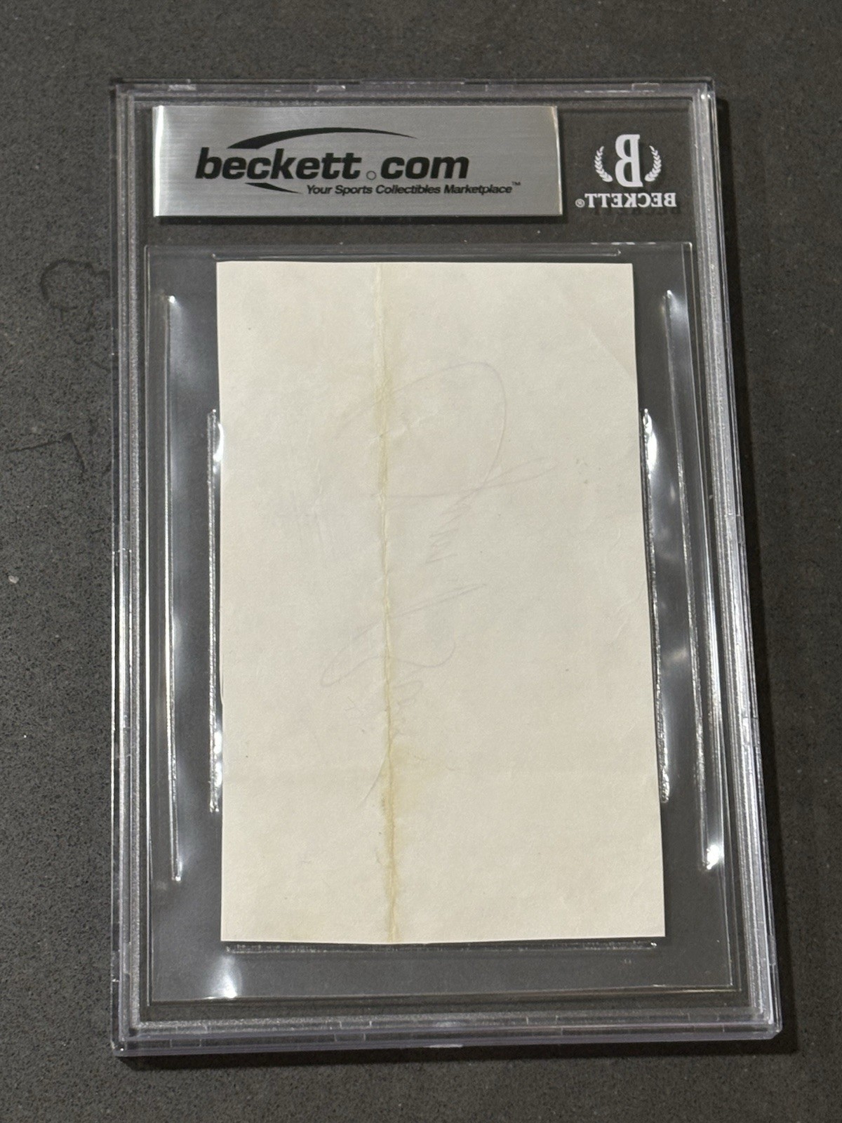 HOF JIM BROWN SIGNED AUTOGRAPHED 3X5 INCH CUT SIGNATURE BECKETT BAS AUTHENTIC