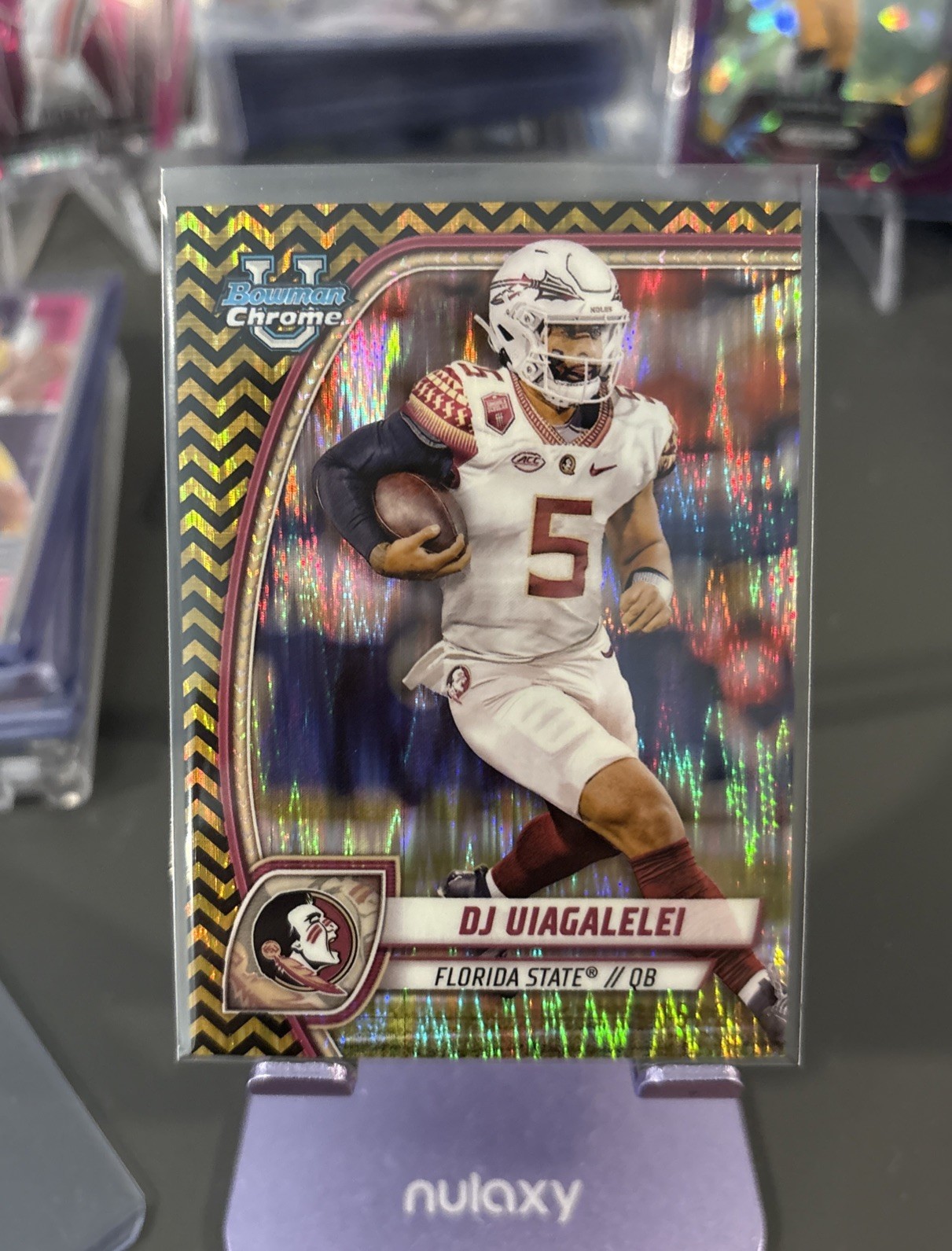 DJ Uiagalelei 2024 Bowman Chrome #48 Black & Gold Stealth Refractor /24