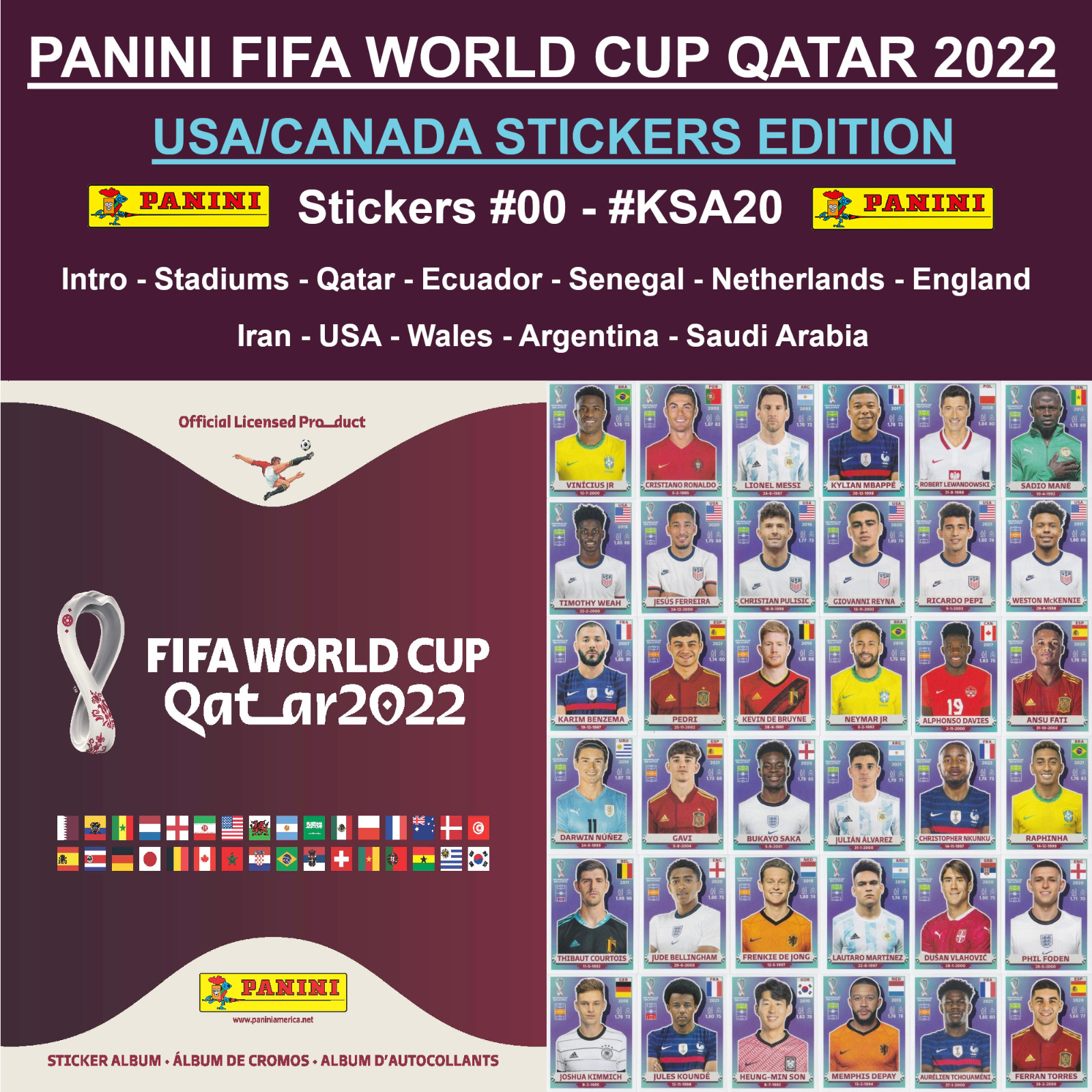 Panini World Cup QATAR 2022 – USA Edition – Stickers #00 – #KSA20