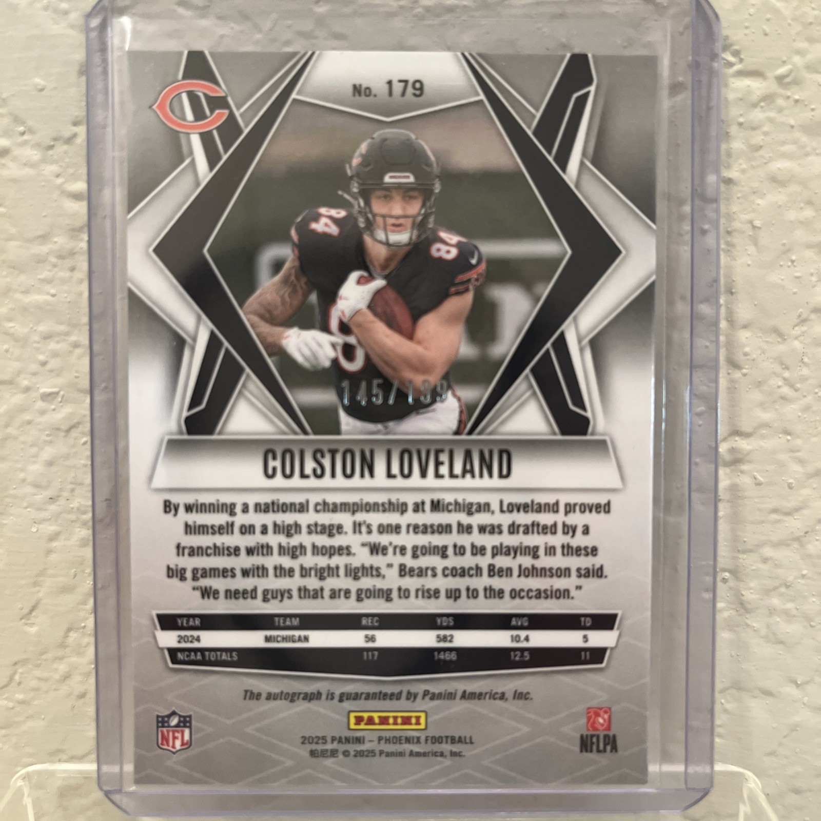 2025 Panini Phoenix – Rookies Colston Loveland #179 Silver Autographs /199