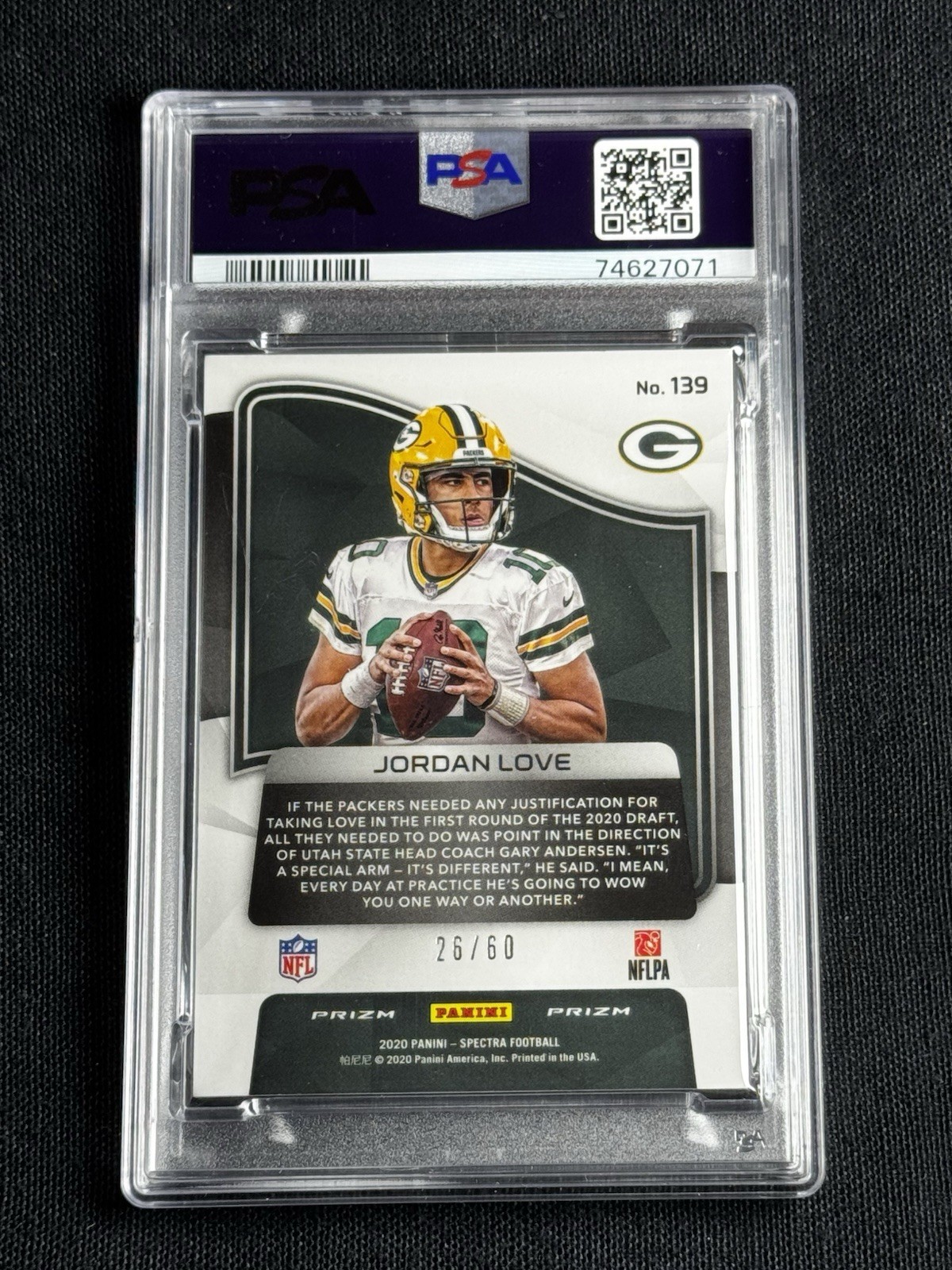 ‼️ONLY 6 EXIST‼️2020 Panini Spectra Jordan Love #139 Neon Blue /60 Packer’s NFL