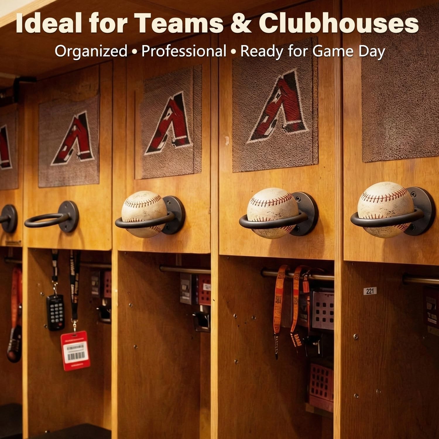 Rust Resistant 12-Slot Baseball Memorabilia Display Rack – Minimalist Wall Mount