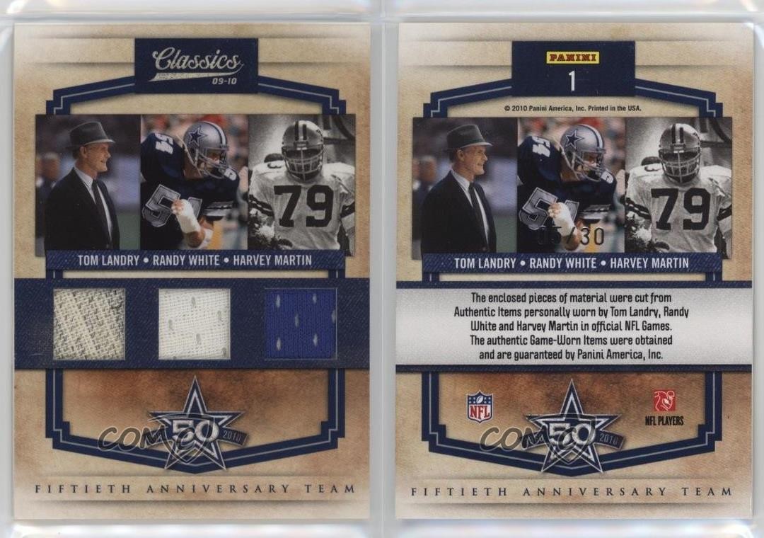 2010 Classics Materials 5/30 Harvey Martin Randy White Tom Landry #1 HOF 0my9