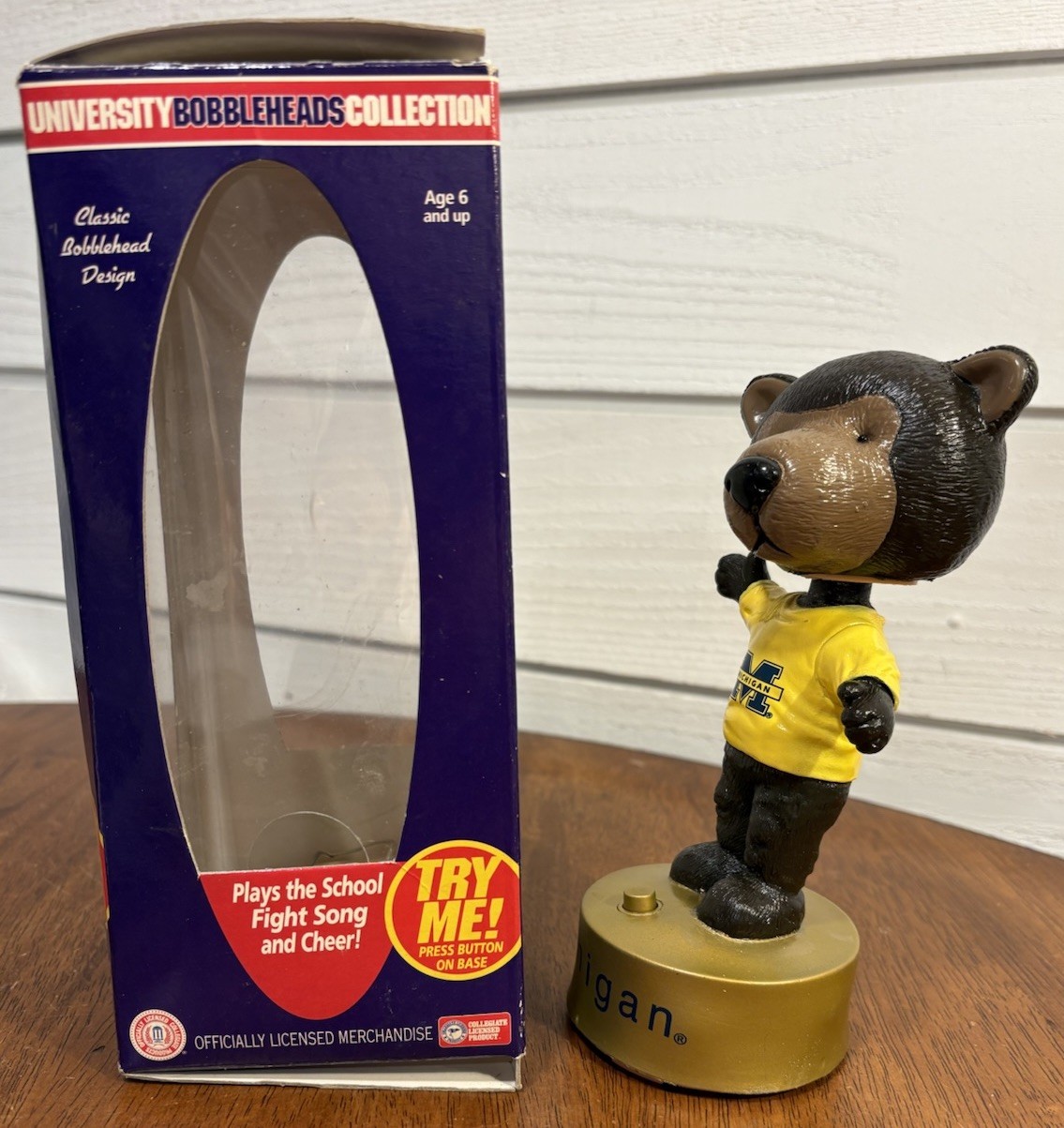 Gemmy Michigan Wolverines Bobblehead Mascot Plays Hail Sounds Sound Is Soft