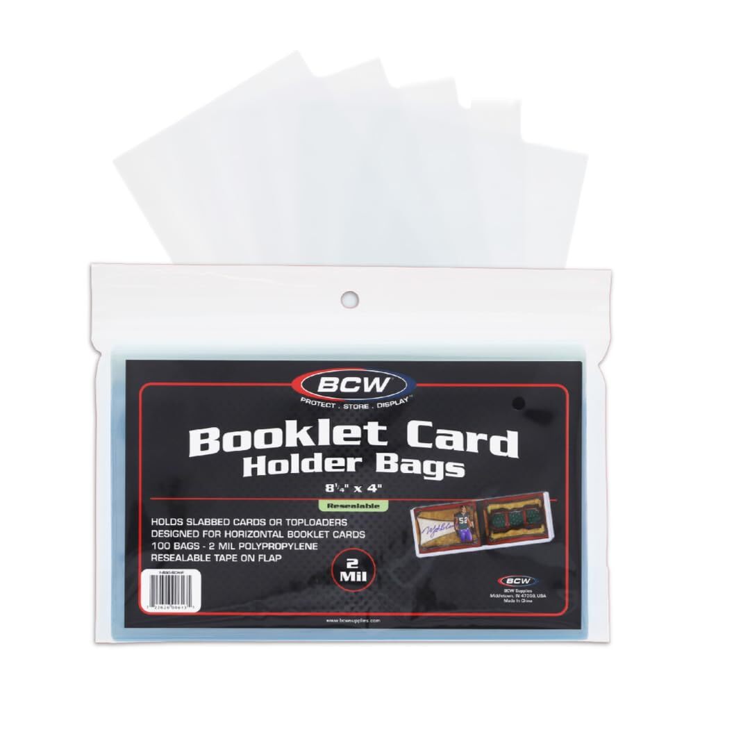 200 BCW Resealable Booklet Card Holder Bags Protector Archival Quality Acid Free
