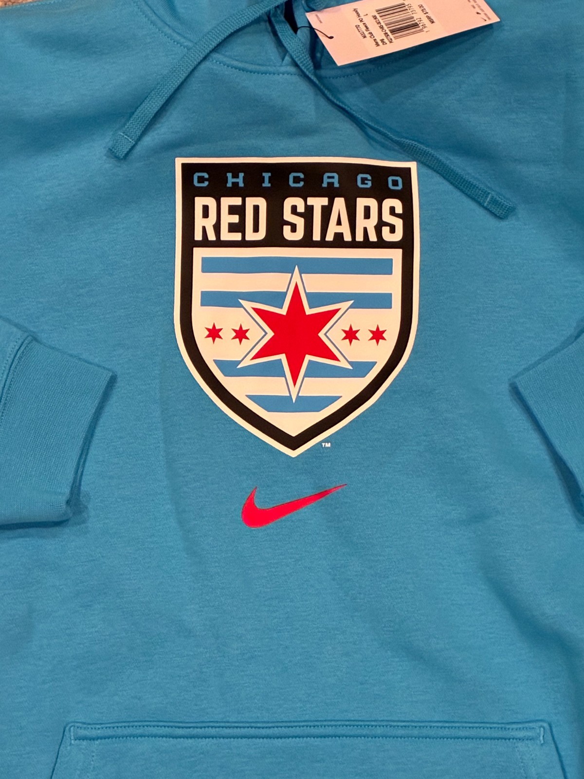 NWT Men’s Large L NIKE Hoodie Sweatshirt Chicago Red Stars Soccer NWSL Club Blue
