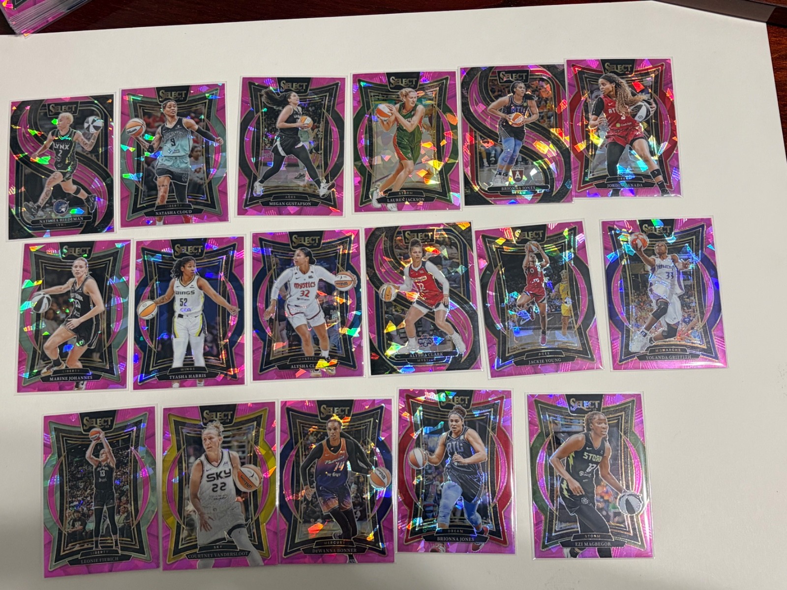 2025 WNBA Panini Select 288 card lot: Pink Ice, Silver Prism, Orange Flash, etc.
