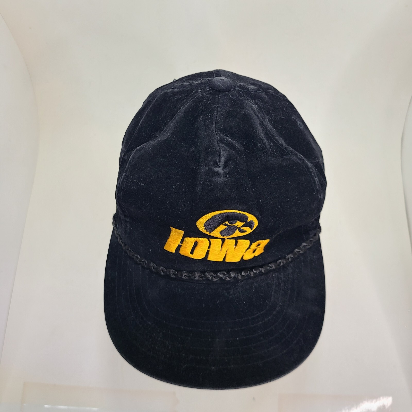 Vintage Iowa Hawkeyes Adjustable Hat Velvet Black Cap