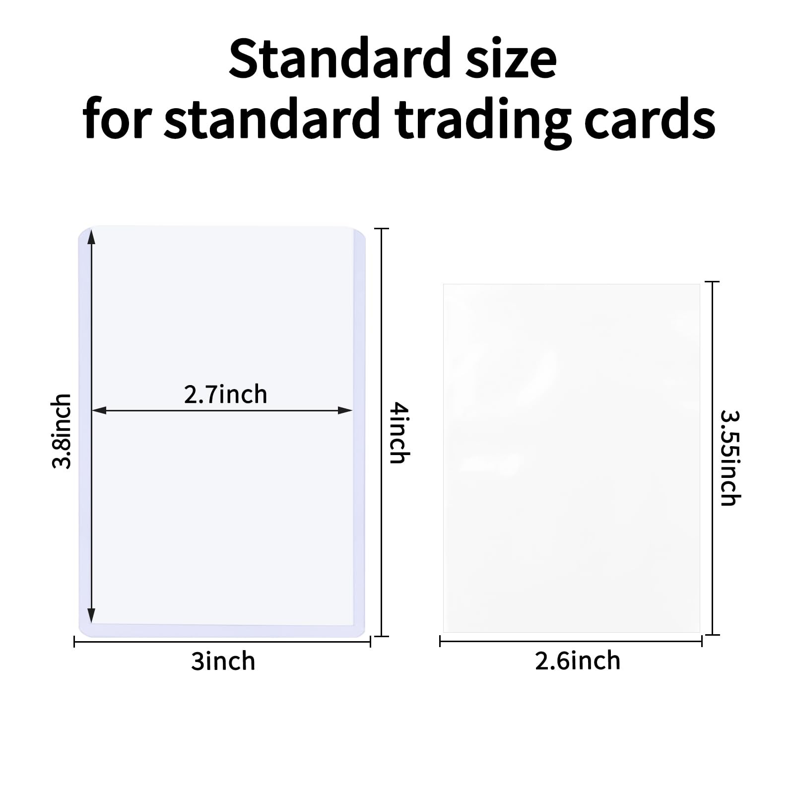 400 Pcs Top Loaders & Penny Sleeves for Sports Trading Cards, 3″x4″ Protection