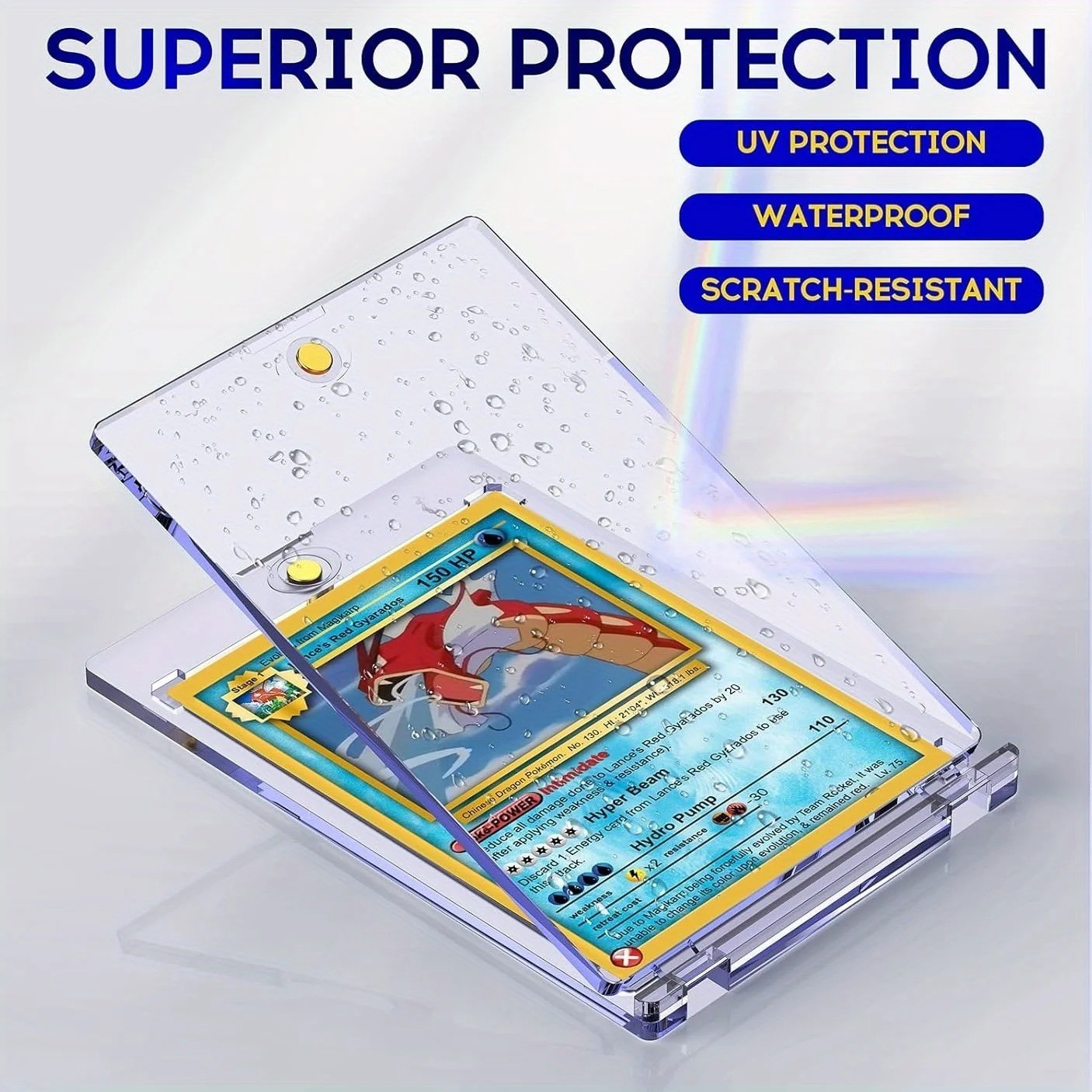 1-5 PCS 35pt Magnetic Card Holder for Cards, One Touch Hard Plastic Thick Cases