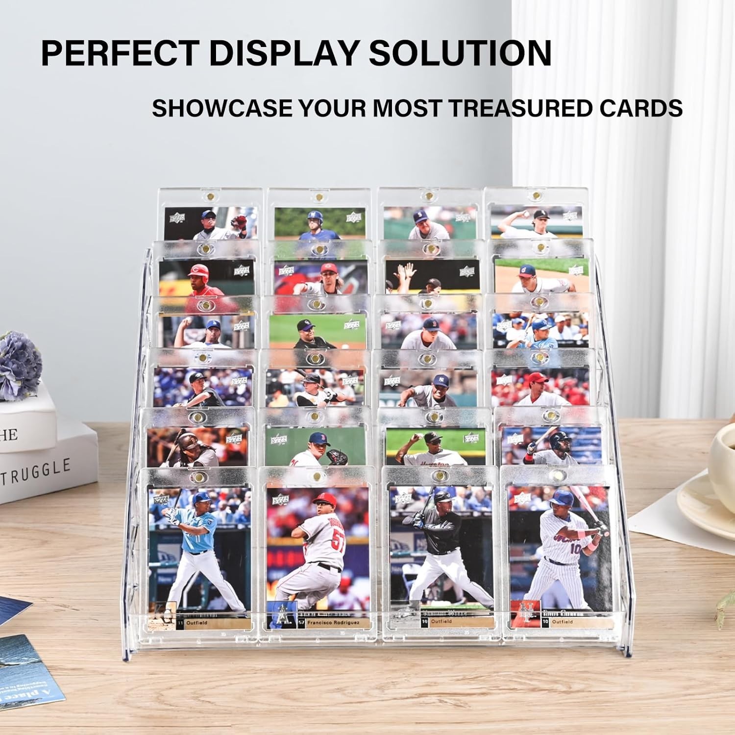 5 Tier Acrylic Card Display Stand for Trading Baseball PSA Sports Collection