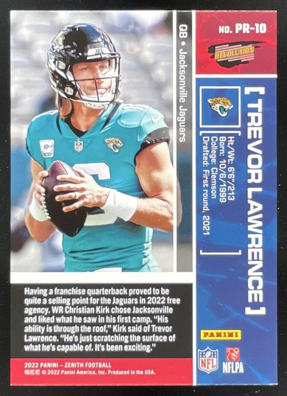 2022 Panini Zenith Pacific Revolution Copper #PR-10 Trevor Lawrence /50
