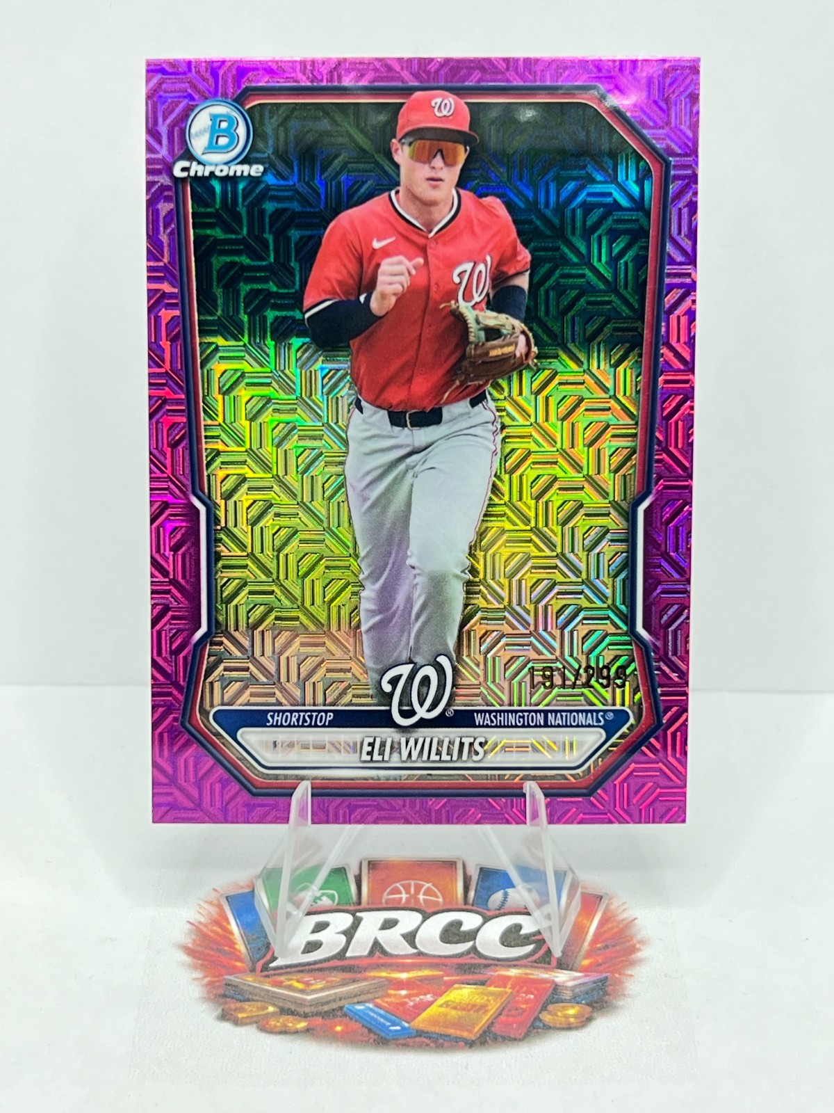 2026 Bowman Chrome Prospects #BCP-95 Eli Willits 1st Fuchsia Mojo /250 Phillies