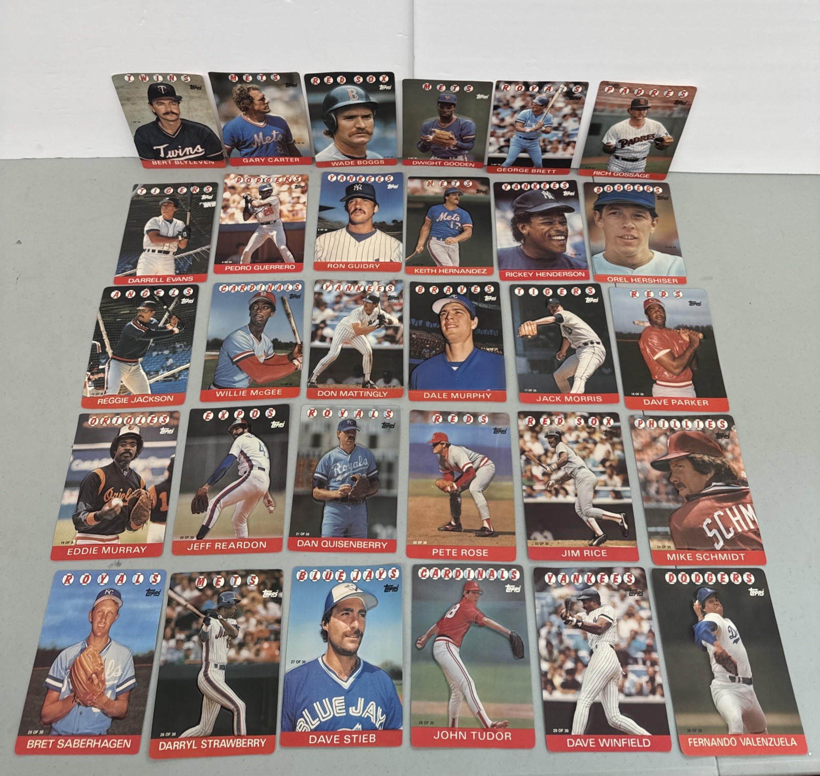 1986 Topps 3D 3-D Baseball Stars Complete Set 1-30 With Original Box