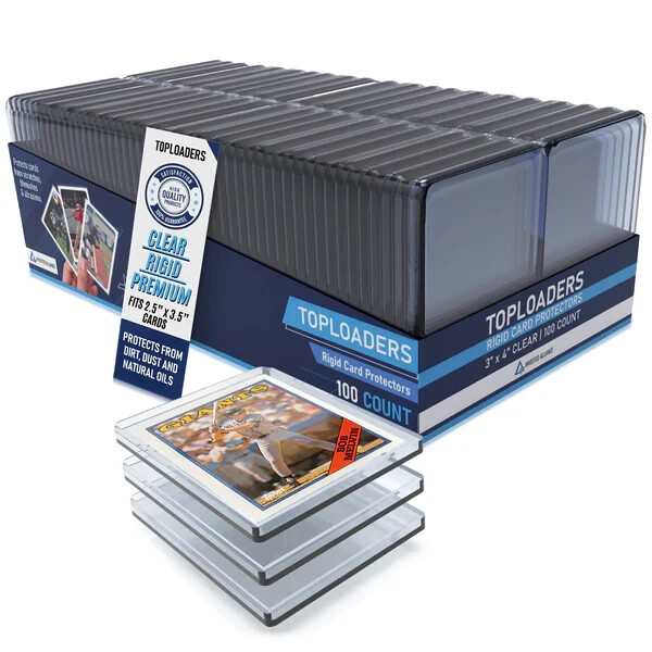100 Premium 130PT Top Loaders for Cards Hard Card Sleeves Trading Card Protector